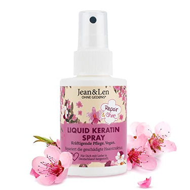 Jean & Len Liquid Keratin Spray, mit Phyto-Keratin Bausteinen & Proteinen, pflegt geschädigtes Haar, duftet nach Sandalwood und Silk, ohne Parabene und Silikone, vegan, 100 ml (1er Pack) im Sale